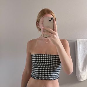 LF gingham tube top